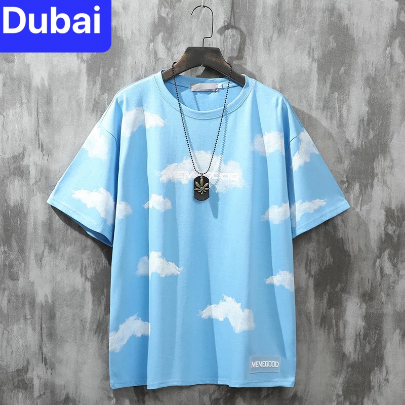 ÁO THUN NAM NỮ UNISEX XANH ĐEN MÂY NGỰA THẦN NHẬT BẢN FORM RỘNG TAY LỠ HOT TREND MẠNH MẼ SÀNH ĐIỆU VẢI DÀY MIN - DUBAI FASHION