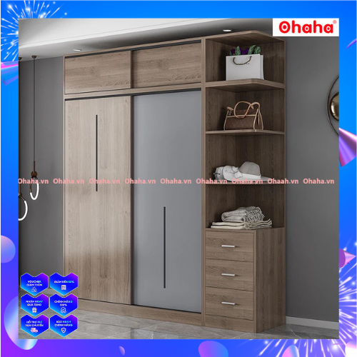 Tủ quần áo cao cấp hiện đại cánh lùa Ohaha - CL011