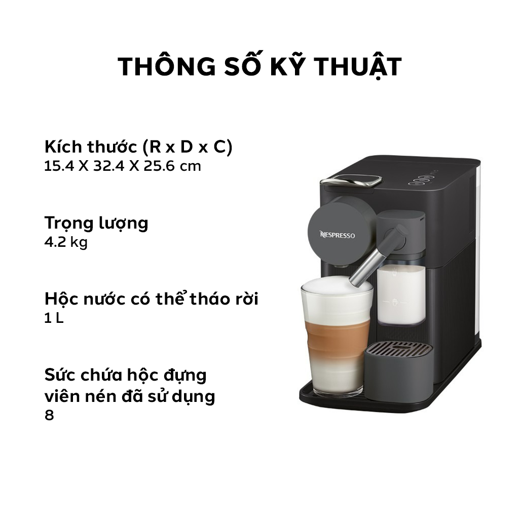 Máy pha cà phê viên nén Nespresso Lattissima One - Đen