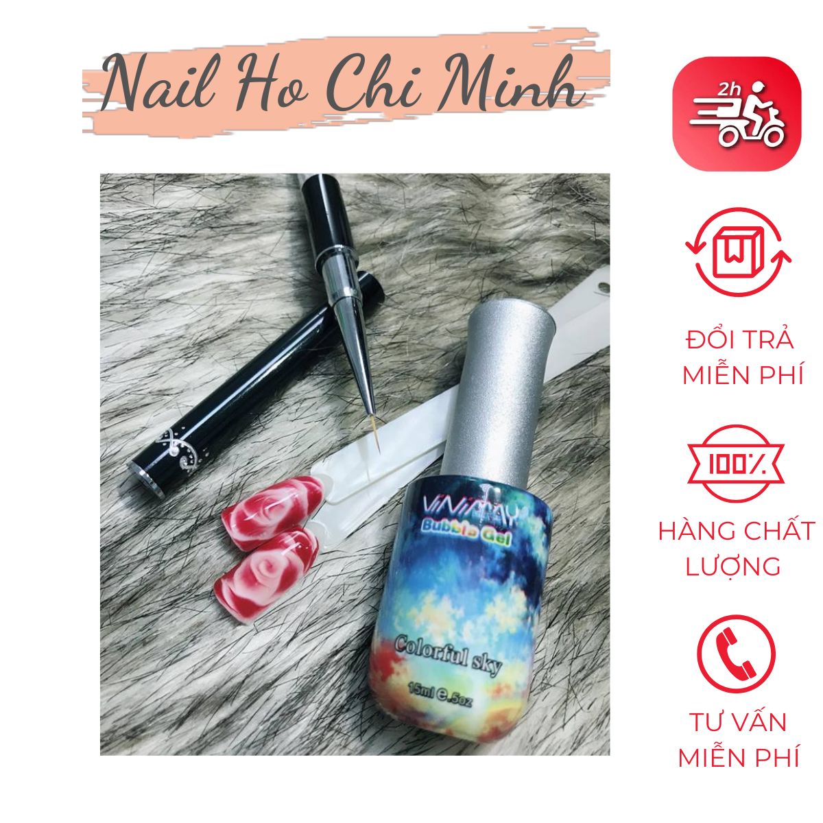 [HCM]Cọ Nét Cán Đá Cao Cấp 3 Size (5mm 9mm 11mm) - Cọ vẽ nail chuyên dụng (có bán từng chiếc)