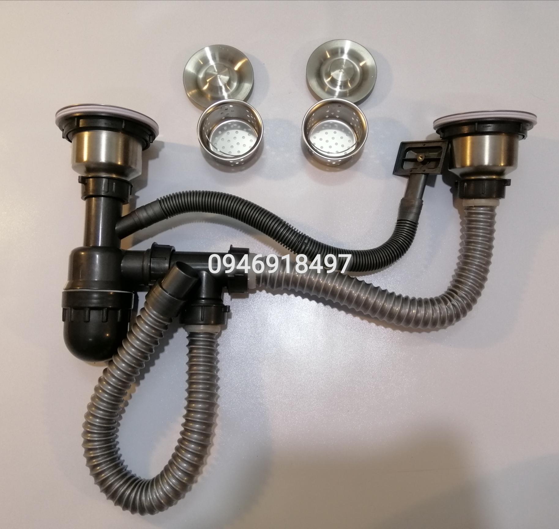 xi phông chậu rửa bát 2 hố