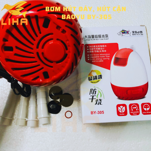 Máy Bơm Hút Cặn Baoyu BY-305 (48W-4000L/H-3.1M) - Bơm Hút Đáy Hồ Cá