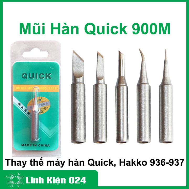 Mũi hàn Quick 900M thay thế cho máy hàn Quick, Hakko 936 - 937