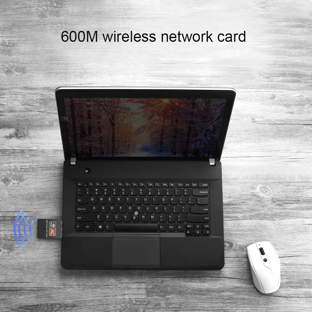 Bộ Chuyển Đổi USB WiFi Ăng Ten WiFi 2.4GHz 5GHz 600Mbps Bộ Thu Card Mạng Máy Tính Không Dây Mini 802.11b/N/G/Ac Băng Tần Kép