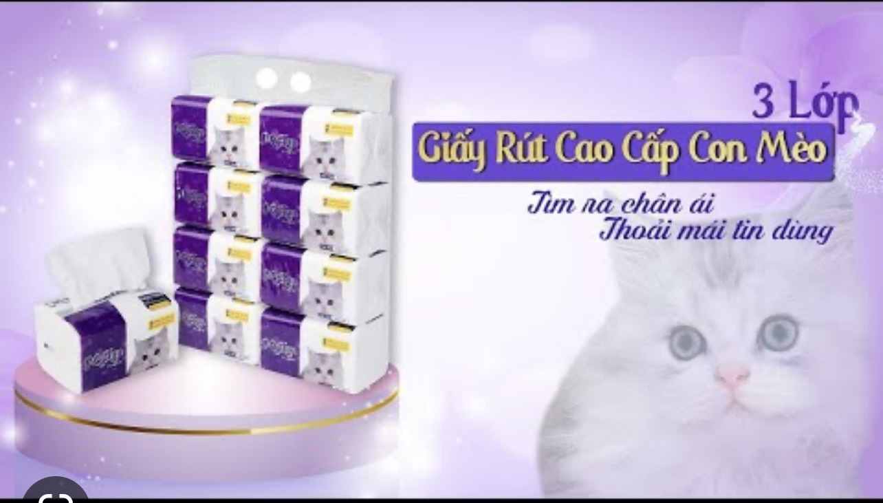 giấy rút con mèo MyLan bịch 8 gói(465 tờ/3 lớp)