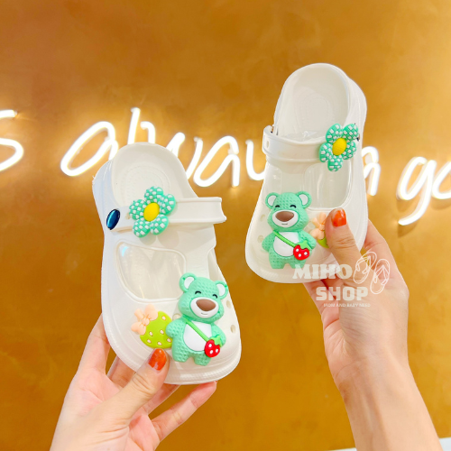 Siêu mềm dép sục gấu nổi có quai hậu cưc xinh cho bé