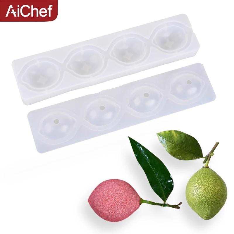 Lập Thể Dừa Quả Chanh Trái Cây Bánh Mousse Bộ Tạo Khuôn Hình Silicone Bánh Sô Cô La Kiểu Pháp Bánh Ngọt Kiểu Tây Dụng Cụ