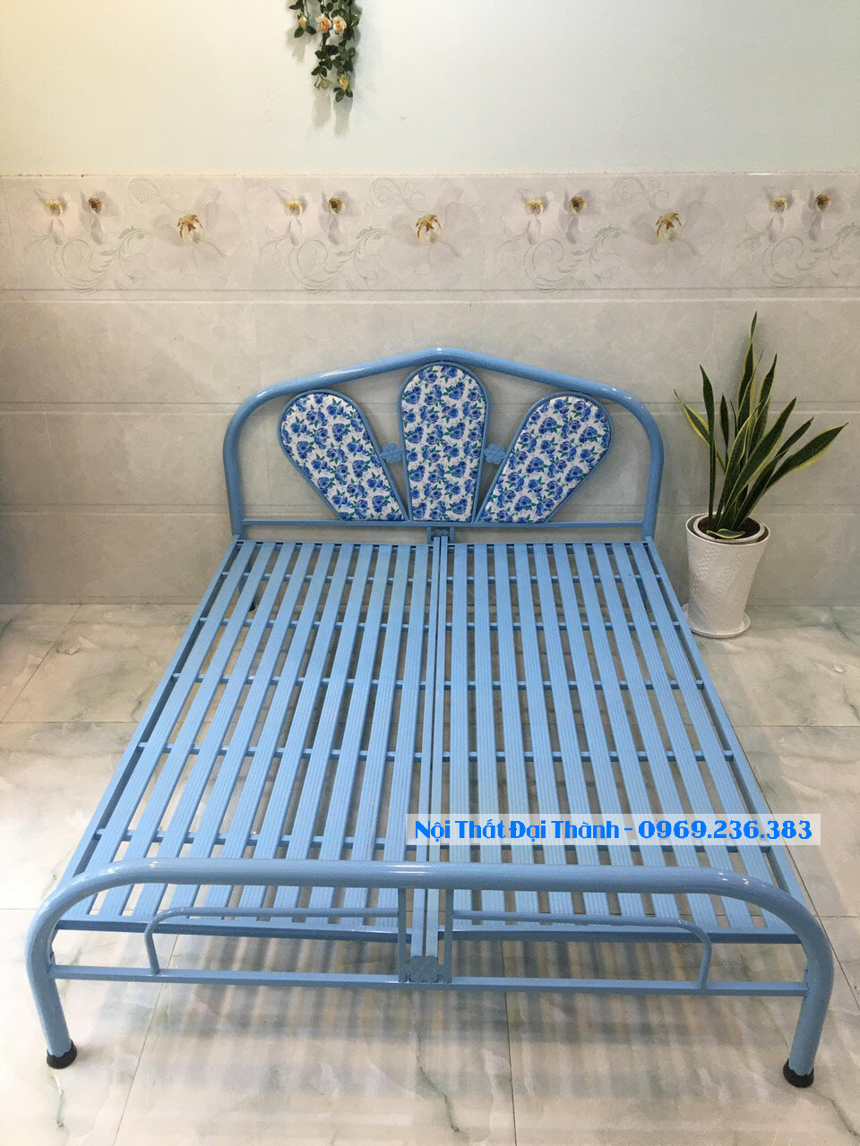 Giường sắt cao cấp 1m6 x 2m Đại Thành mẫu mới