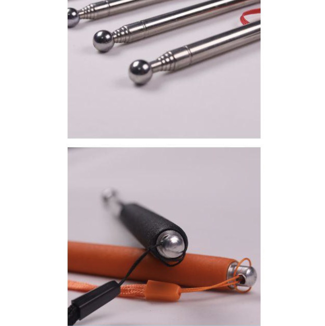 Que Chỉ Bảng Inox 1 Mét Đầu Bọc Cao Su