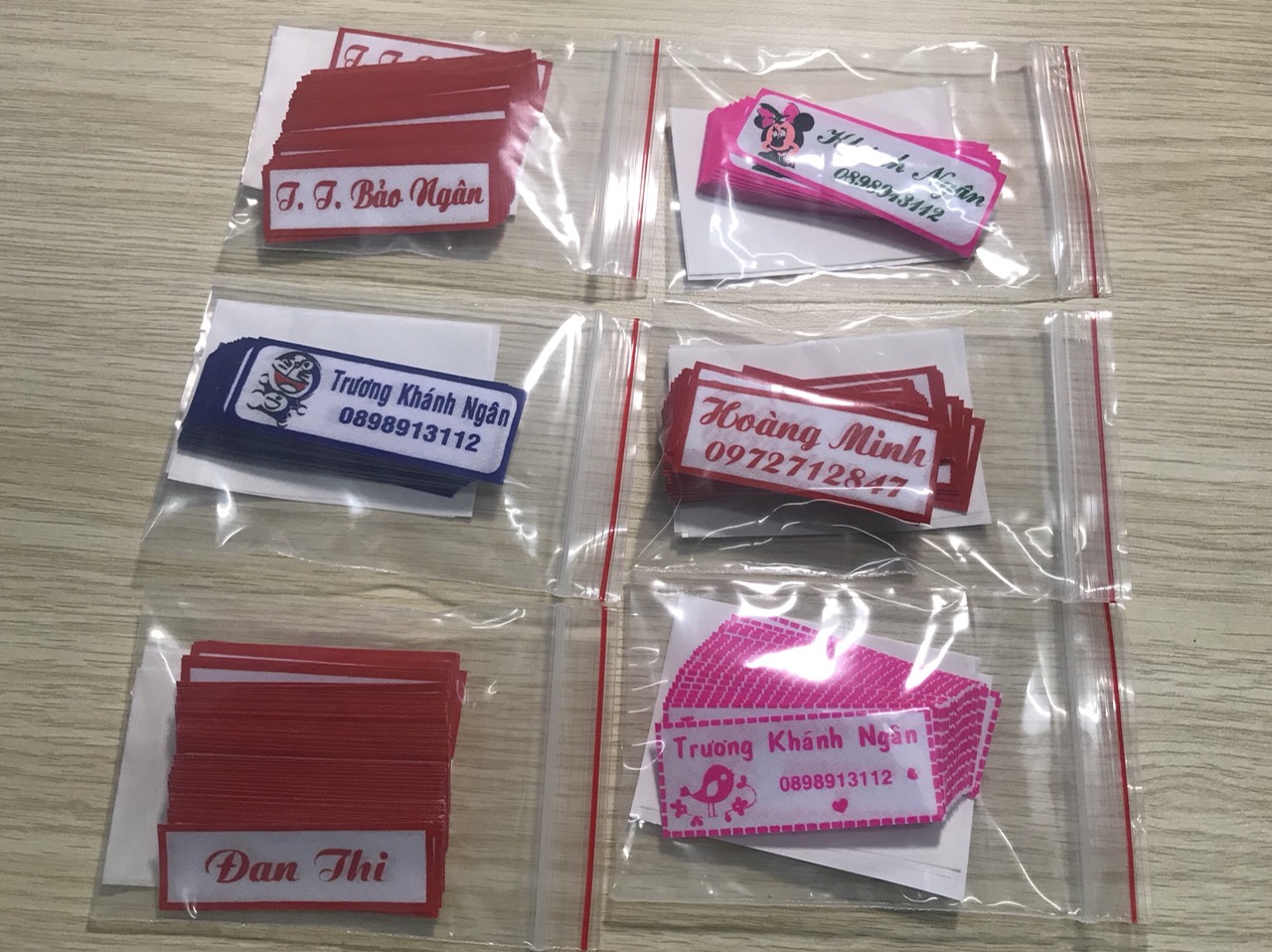 bảng tên, nhãn tên vải ủi