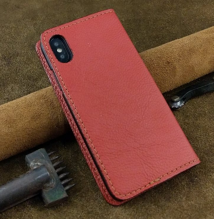Bao Da Gập Iphone X / XS Handmade Da Bò Thật