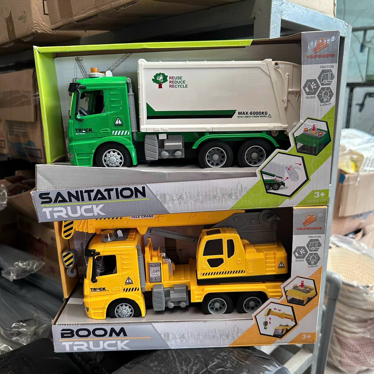 Xe đồ chơi cho bé dùng Pin [xe rác-xe cẩu]