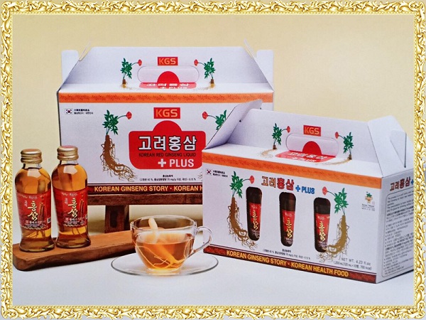 Nước hồng sâm Hàn Quốc chính hãng KGS có củ sâm tươi Hộp 10 chai  x 120ml