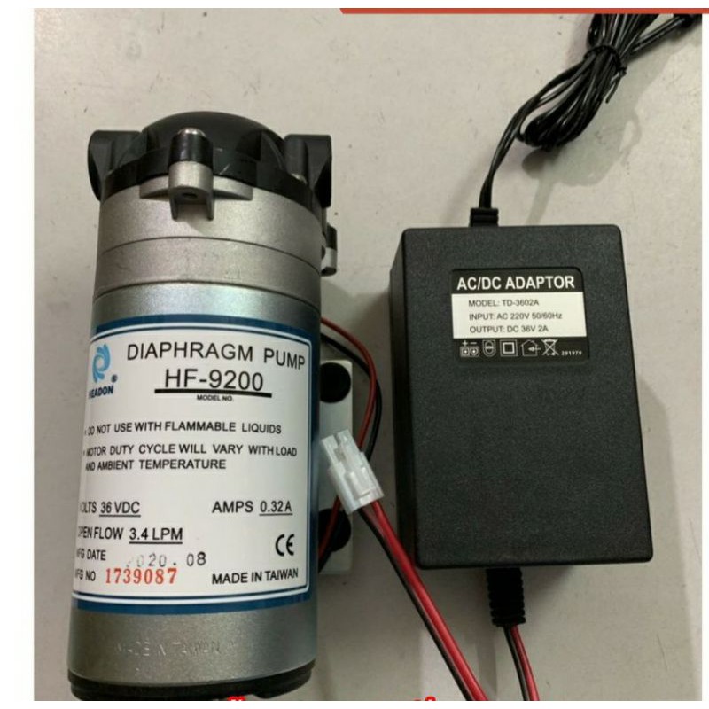 Bộ bơm + nguồn 36v cho máy lọc công nghiệp/ bơm phun sương/ bơm hút đẩy