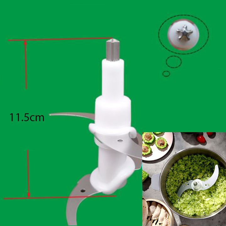 Lưỡi dao kép thay thế máy xay thịt 2L có chiều dài trục dao 11.5cm