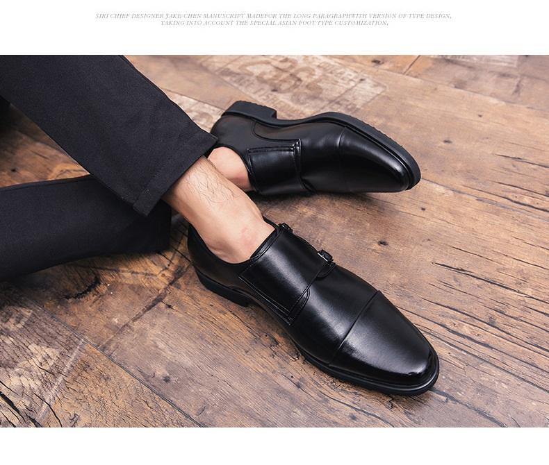 Giày Tây Nam Monk Strap Màu Đen Thanh Lich AeShin - Q29