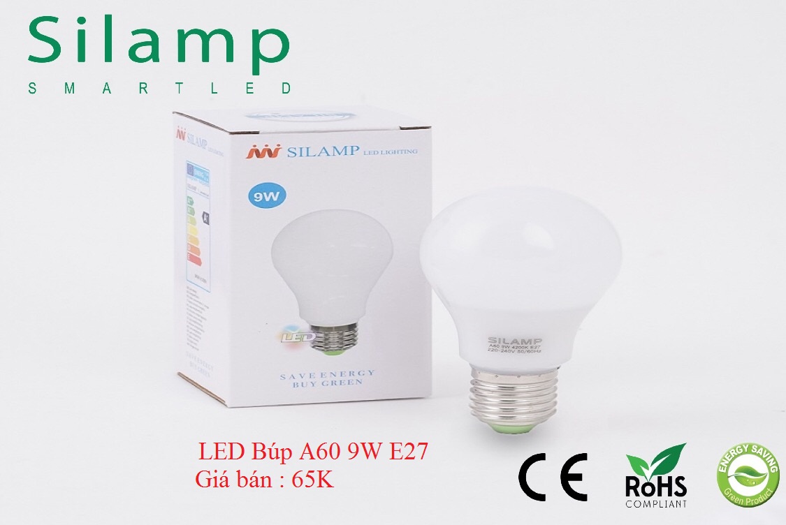 Bóng đèn led tròn công suất 9W đui xoáy E27