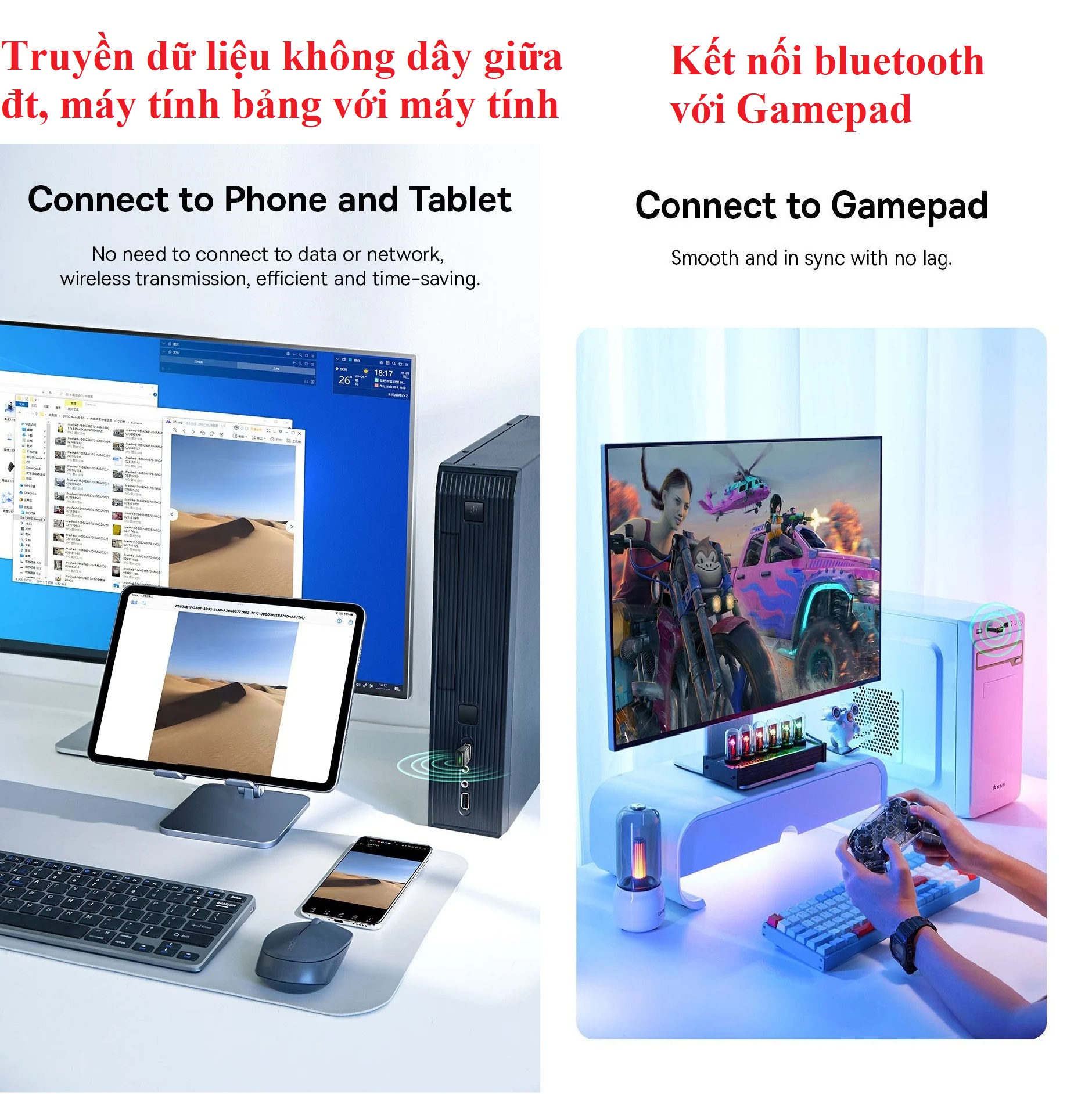 Adapter tạo Bluetooth cho máy tính / usb bluetooth V5.3 Baseus BA07