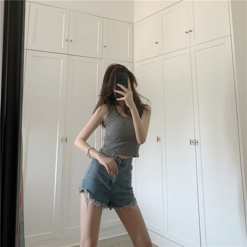 Áo croptop ba lỗ cera-y chất thun co dãn cra035