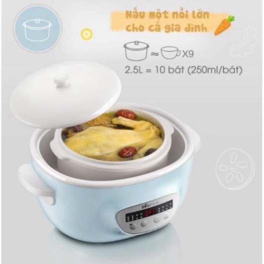 Nồi nấu chậm Bear 2,5L Sube003