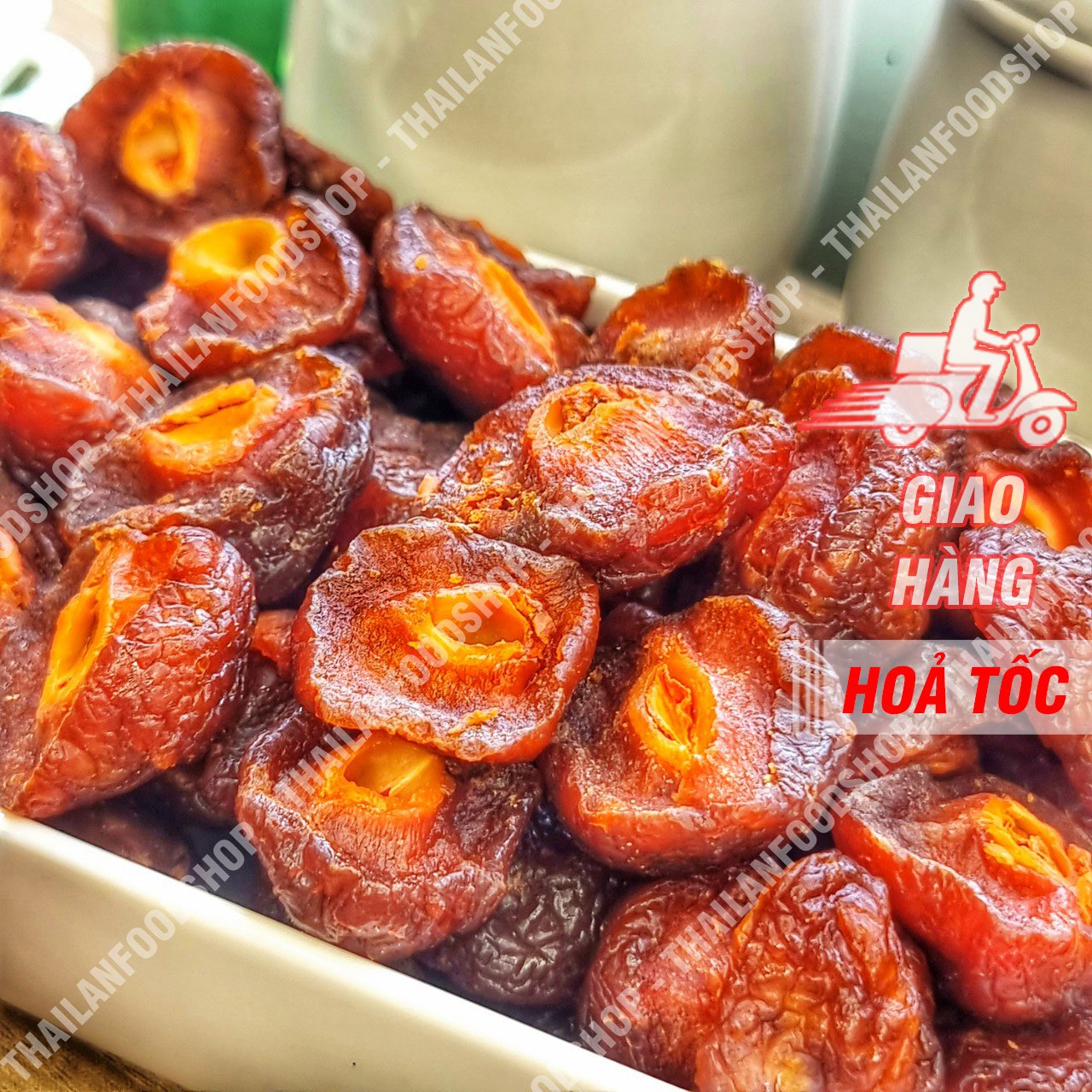 Ô Mai (Xí Muội) Đào Chẻ (Mứt Anh Đào) Lon 500gr