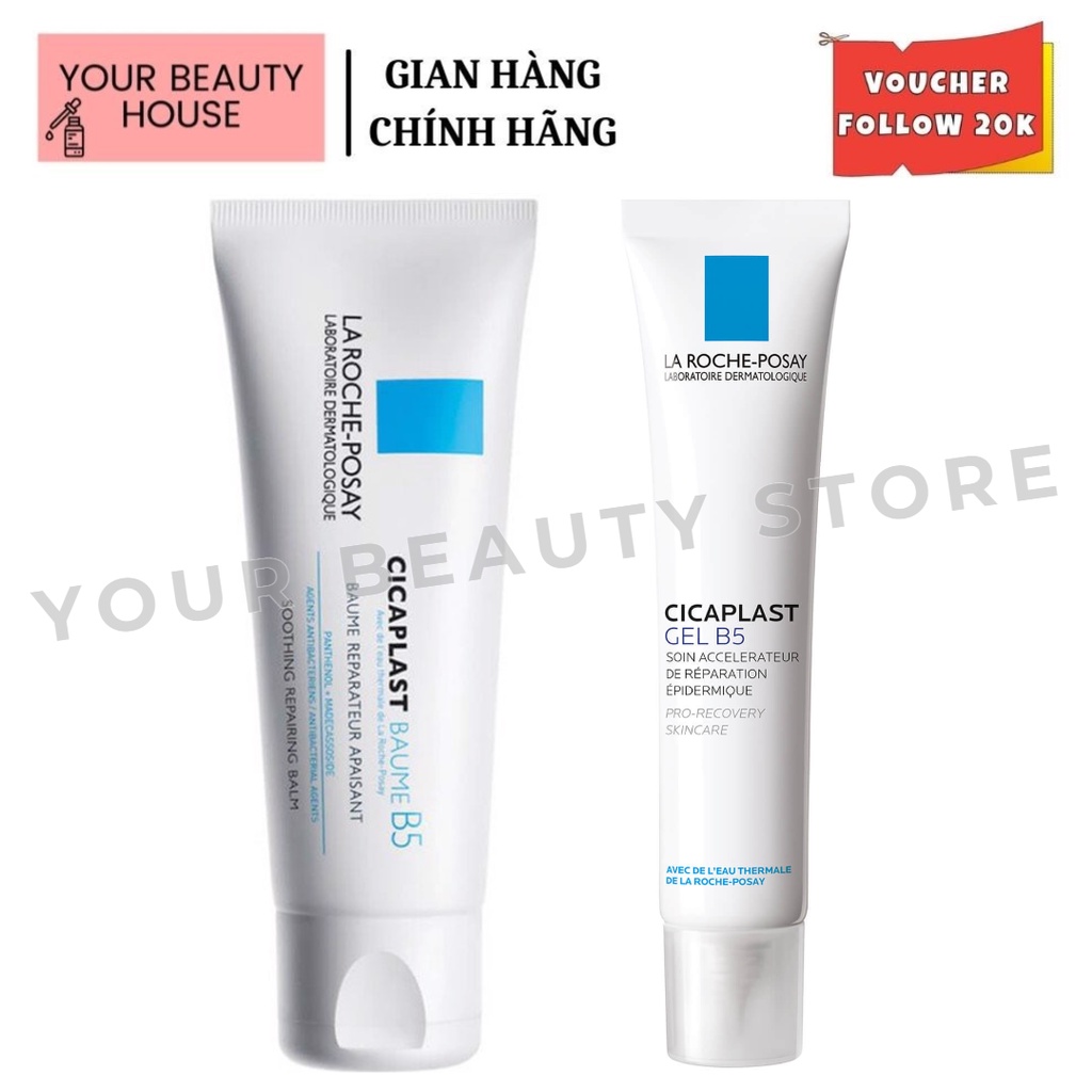 [La Roche-Posay]  Kem & Gel Dưỡng B5+ Phục Hồi Da 40ml