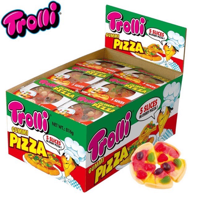 [Date Mới :4/2027] Kẹo dẻo Pizza Trolli Đức size 15.5g/1 cái