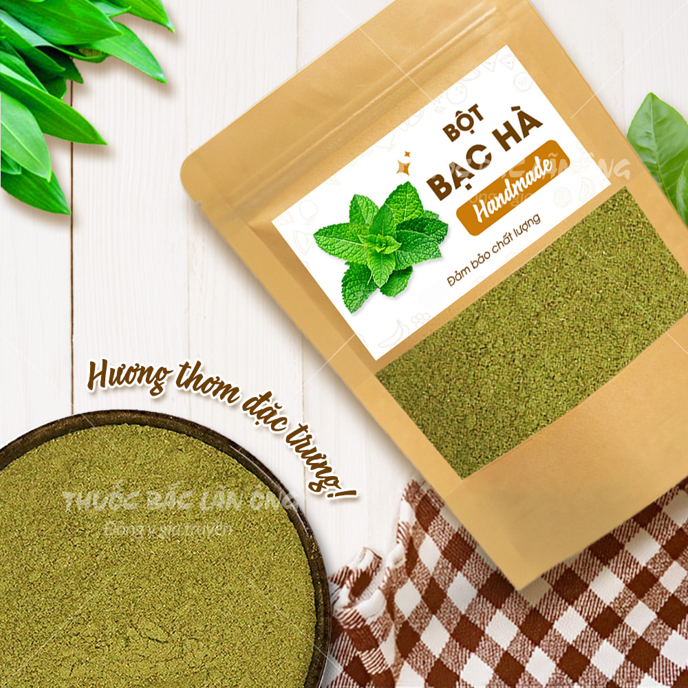 Bột bạc hà sấy lạnh nguyên chất 100g (Tạo hương vị thơm ngon và màu sắc đẹp mắt cho các món ăn và đồ uống)