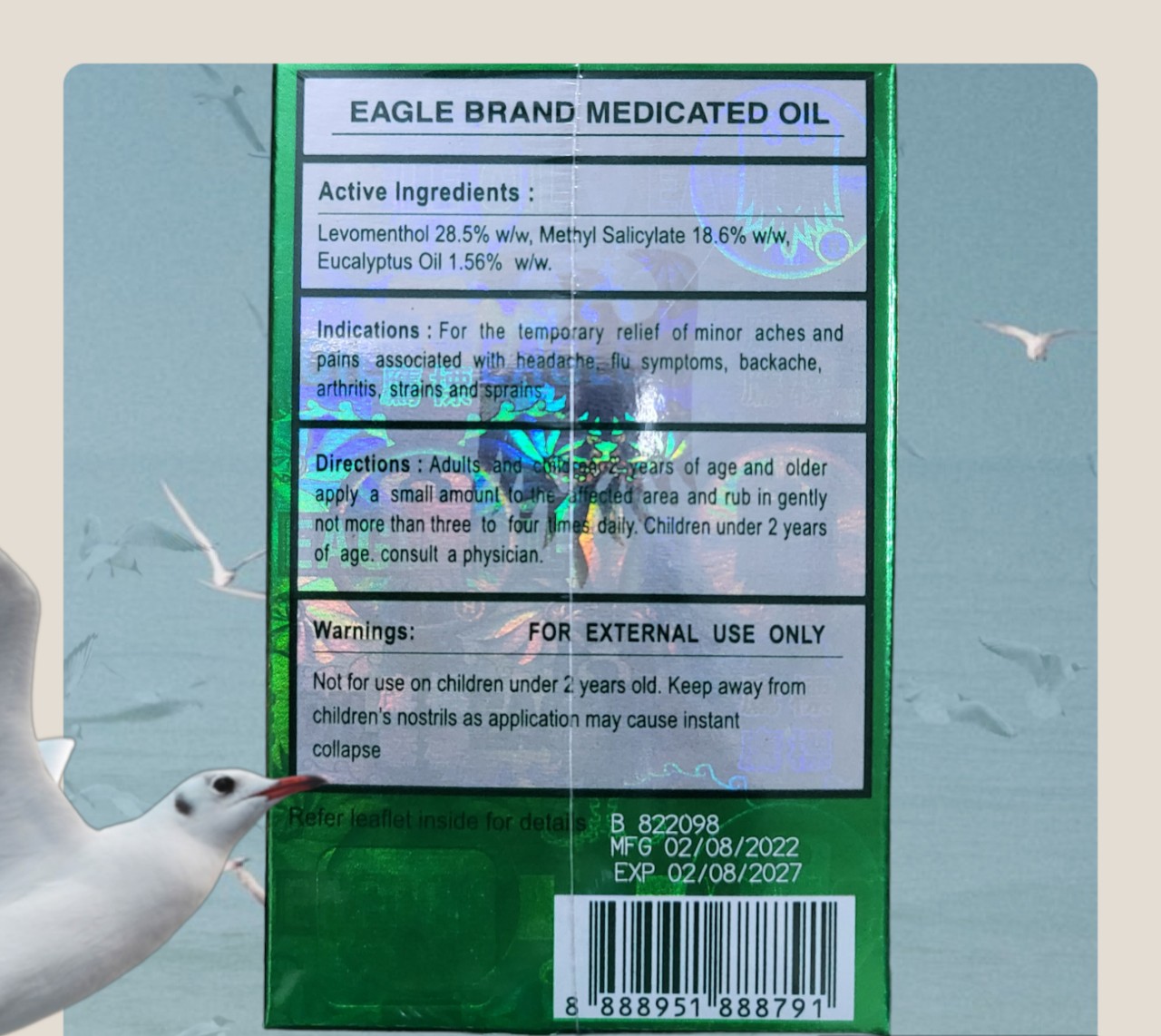 Dầu xanh con ó (Eagle brand medicated oil) 24ml SIngapore