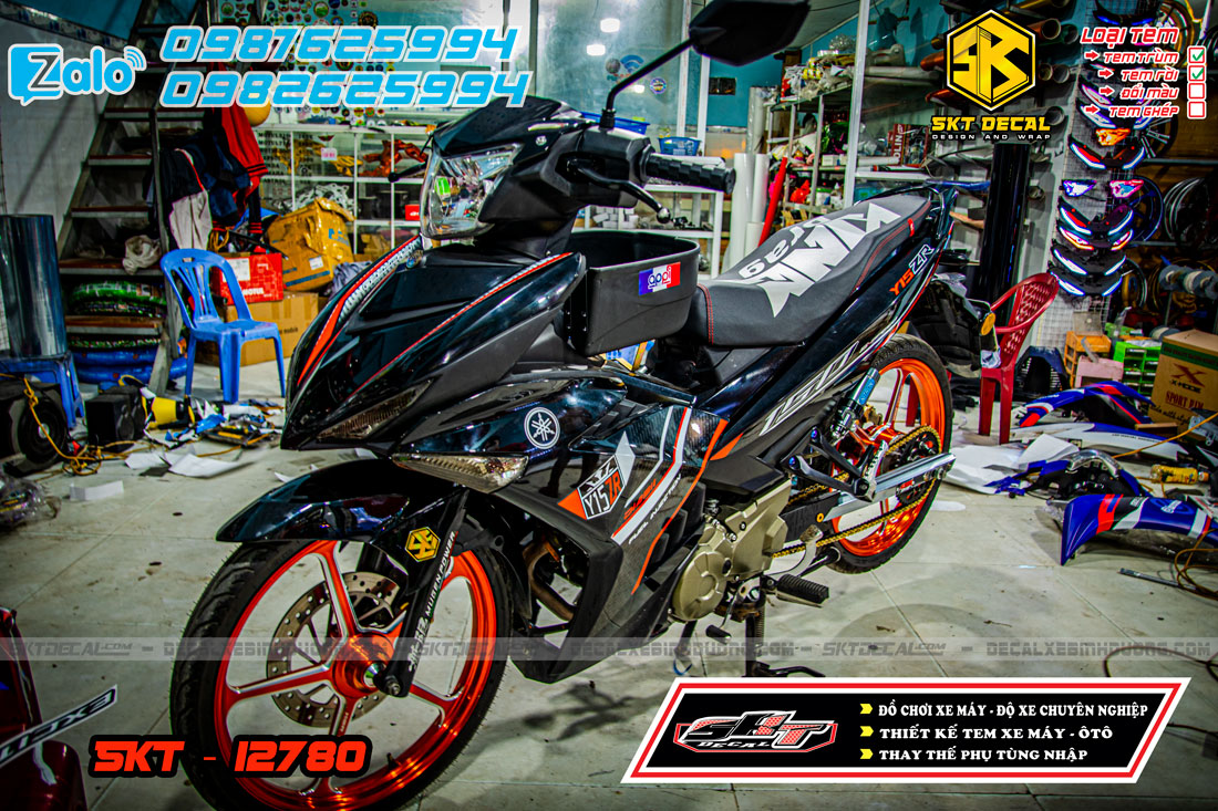 tem rời exciter 150 đen đỏ bạc y15zr