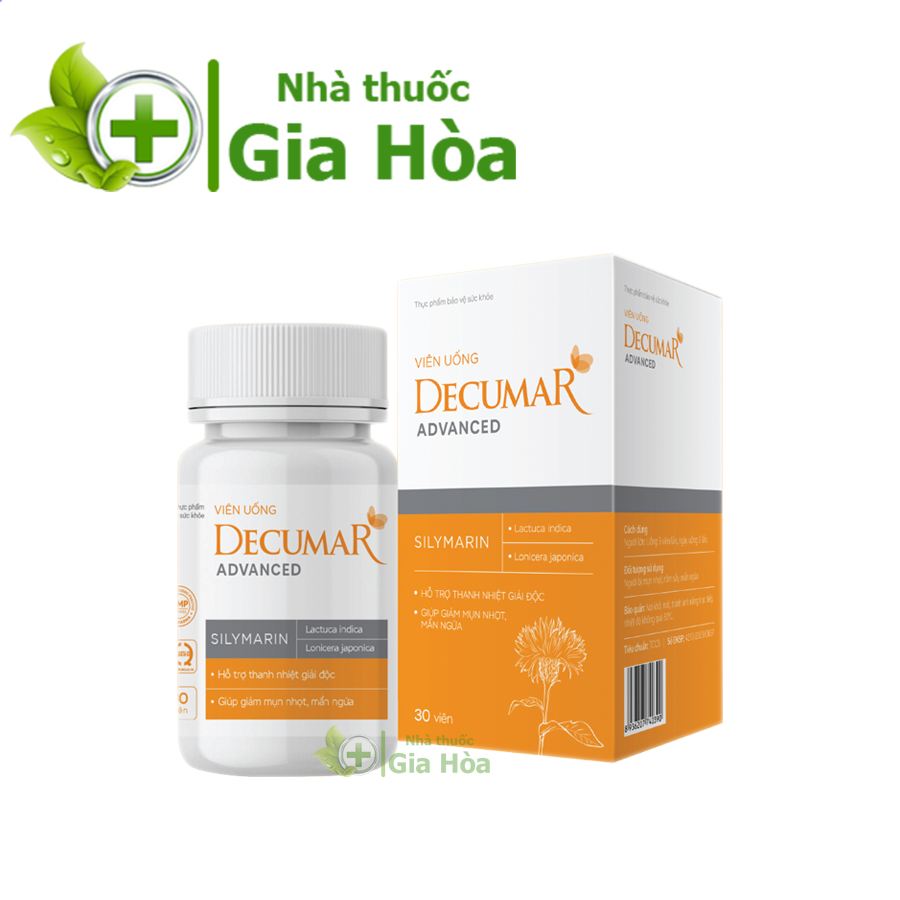 Viên uống thảo dược Decumar Advanced ngừa mụn, giảm nhờn, dầu, da khỏe, sáng mịn
