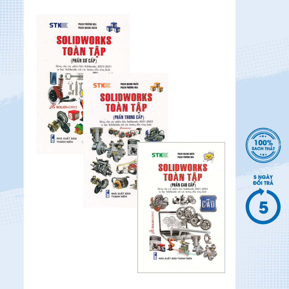 Sách - combo solidworks toàn tập + solidworks toàn tập + solidworks toàn tập - dùng cho các phiên bản solidworks 2022 - 2021 - stk - newshop