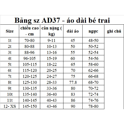 Rập giấy A0 Ad37 - Rập áo dài bé trai (BẢN VẼ)