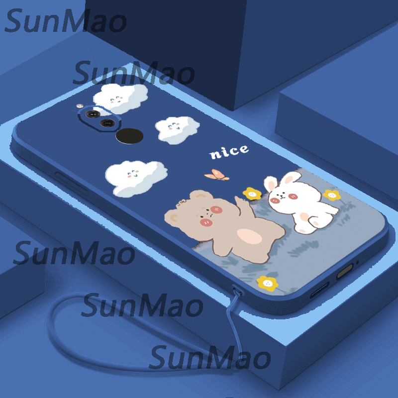 Casing Huawei Nova 2i Phone Case Silicone TPU Soft Shell Simple Cartoon Straight Edge Protective Cover