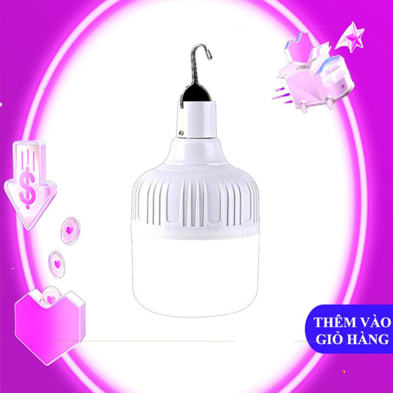 Bóng Đèn Led Sạc Tích Điện Đa Năng 150W BI-ACE STORE-Bóng Đèn Tích Điện,Đèn Sạc,Bóng Đèn Thông Minh,Bóng Đèn Gia Dụng Siêu Sáng Có Móc Treo Kèm Theo