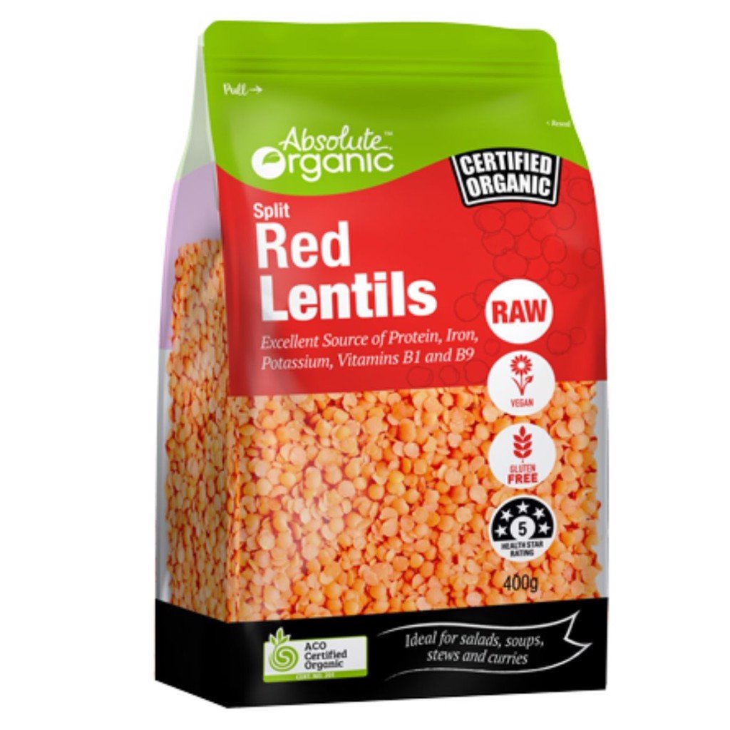 Đậu Lăng Đỏ Hữu Cơ-RED LENTILS ABSOLUTE ORGANIC N400gr