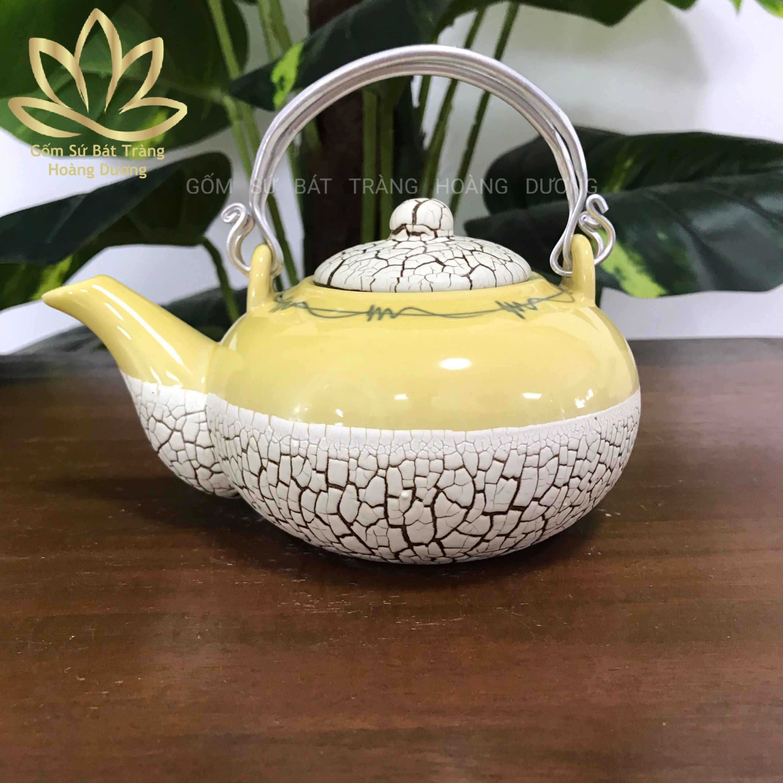 Bộ ấm chén Bát Tràng men rạn RT2 400ml