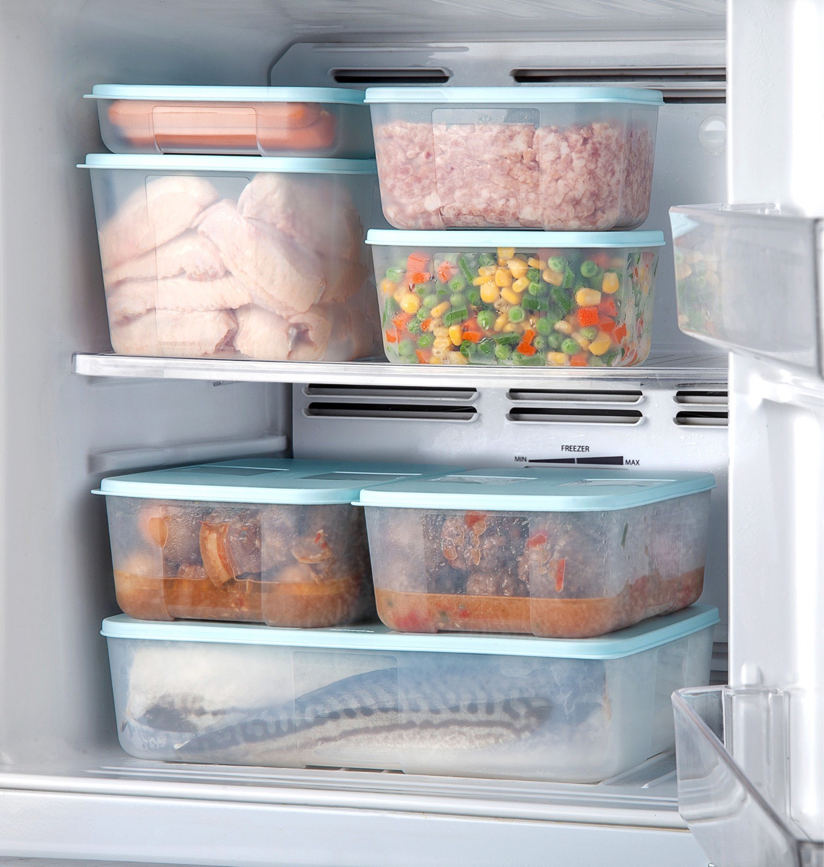 Bộ hộp trữ đông freezermate essential aquamarine set 7 tupperware chính hãng