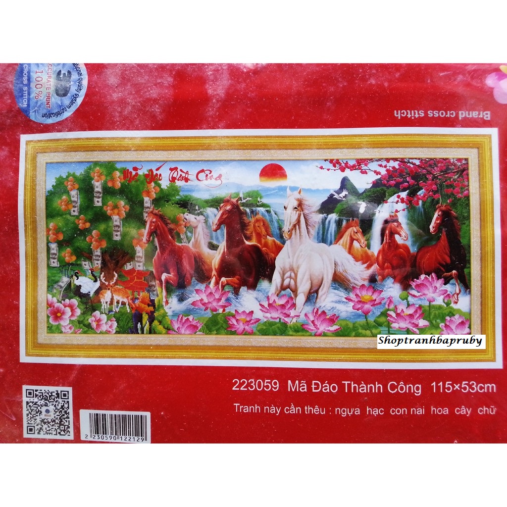 Tranh thêu mã đáo thành công 223059 kích thước 115 x 53 cm