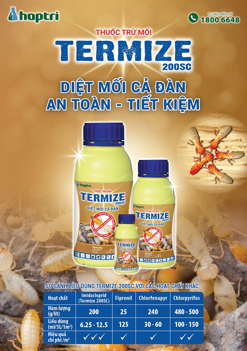Thuốc diệt mối thế hệ mới Termize 200SC diệt mối cả đàn chai 50ml (Hàng có sẵn)