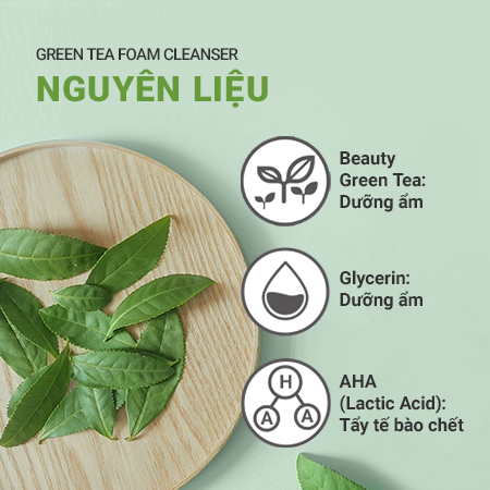 Sữa rửa mặt làm sạch và cấp ẩm từ trà xanh INNISFREE Green Tea Amino Hydrating Cleansing Foam 150g [NEW 2023]