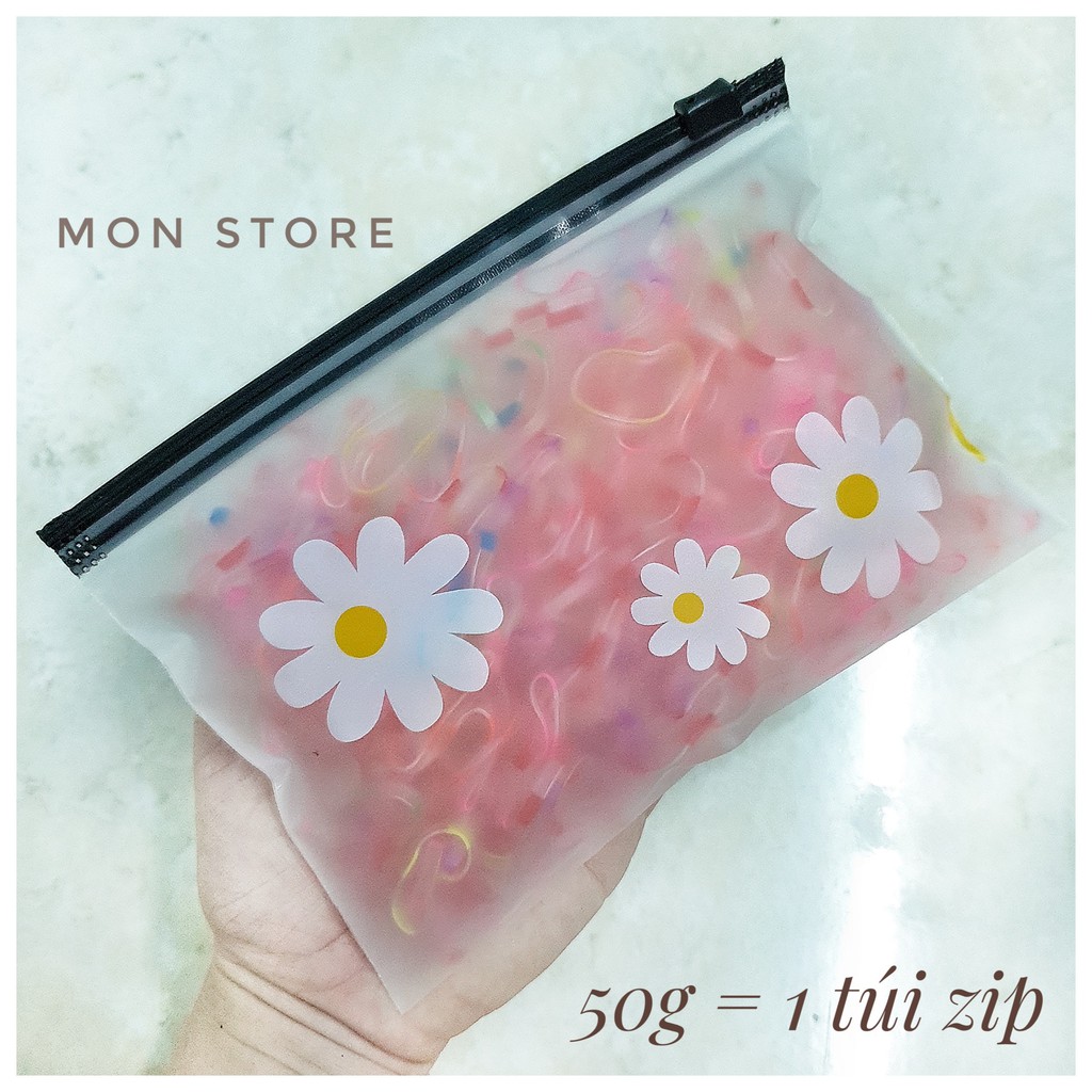 TÚI ZIP 50g thun cột tóc SIZE NHỎ cho bé, siêu bền, siêu dai