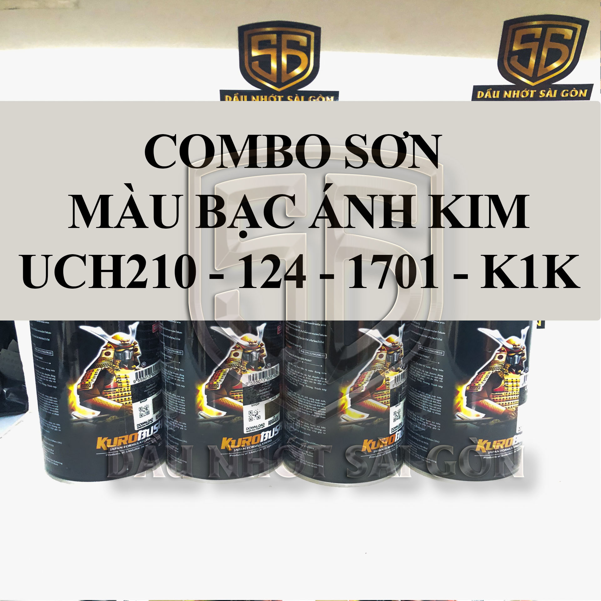 [ COMBO 4 CHAI ] SƠN SAMURAI SƠN CẶP MÂM MÀU BẠC ÁNH KIM, BẠC LẤP LÁNH 1701