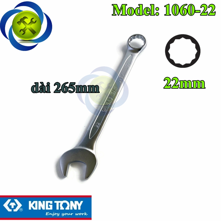 Cờ lê vòng miệng 22mm kingtony 1060-22 dài 265mm