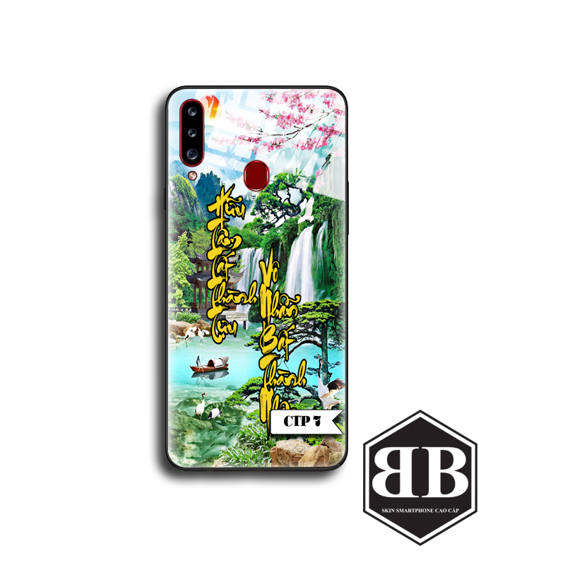 Ốp lưng kính cường lực Samsung A20 A30 / A20S / A21 / A21S in hình kiểu chữ thư pháp