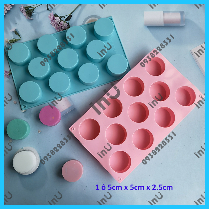 Khuôn silicon trụ tròn nhiều mẫu làm rau câu nướng bánh cupcake socola xà bông handmade BSI