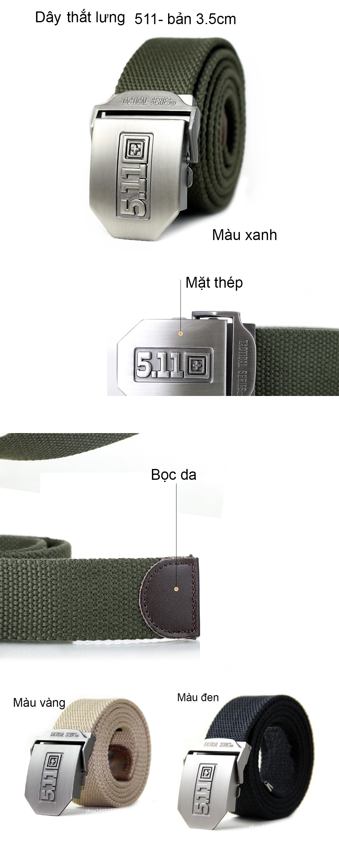 Thắt lưng vải quân đội mỹ U.S