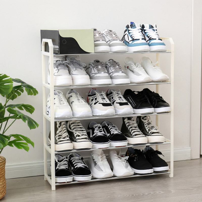 Simple shoe rack dustproof storage shoe cabinet multi-layer assembly home door shoe rack dormitory stainless steel shelf