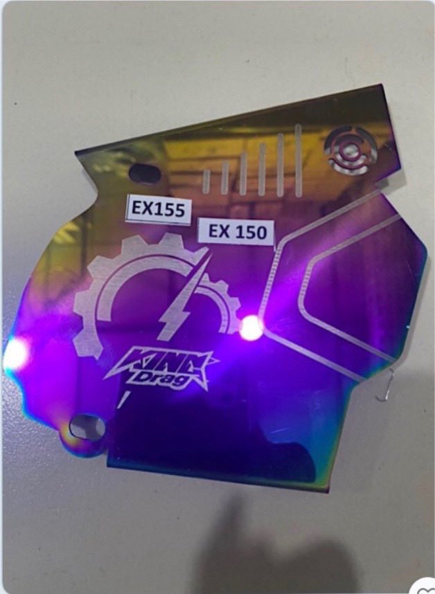 Che nhông đuôi cá ex155 ex150 inox màu titan