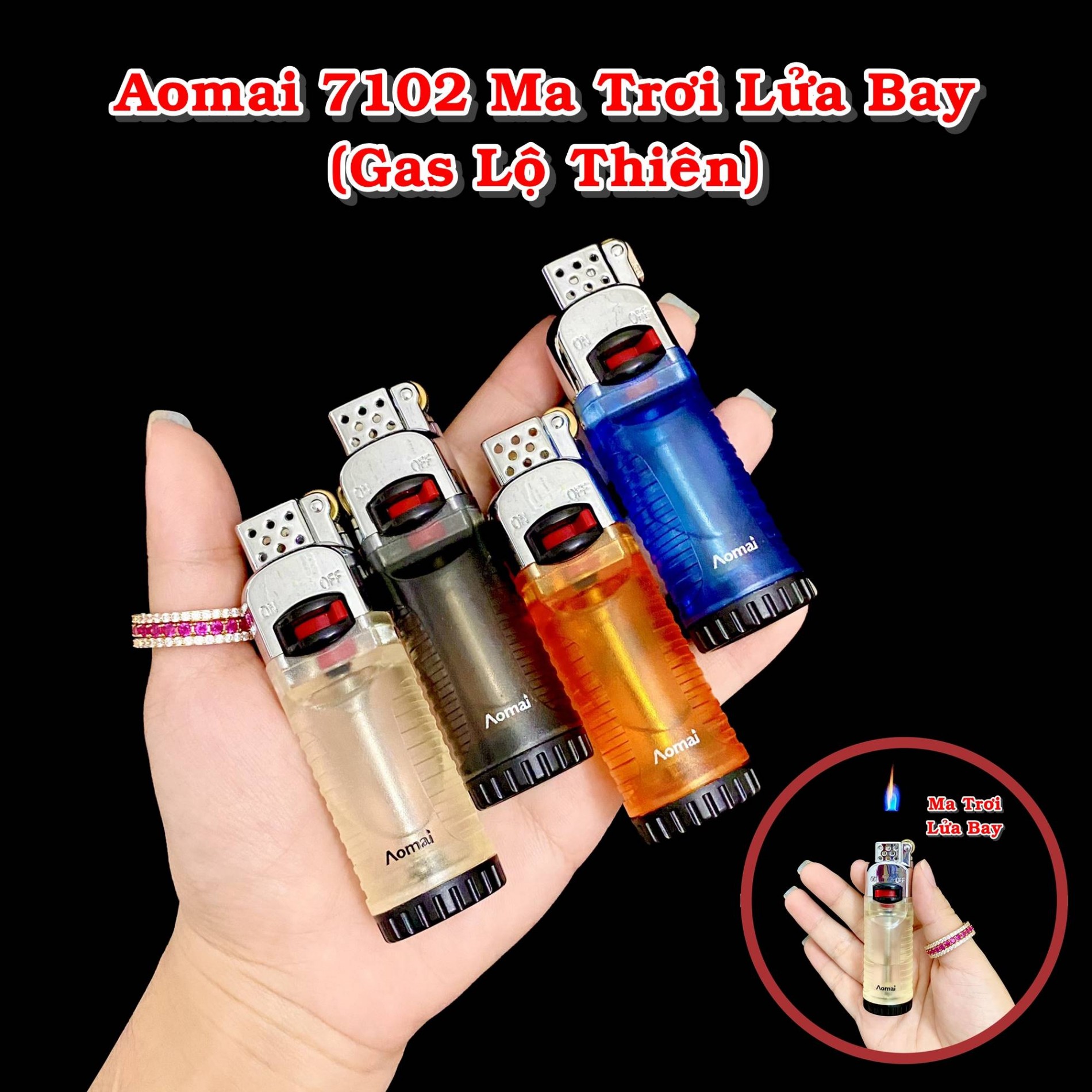 BẬT LỬA AOMAI 7102 MA TRƠI LỬA BAY (GAS LỘ THIÊN) AM7102 - (XÀI GAS)